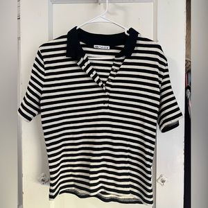 Zara black and white knit tee in size xl